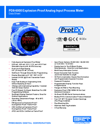 Thumbnail of document Data Sheet - PD8-6000 ProtEX-MAX Explosion-Proof Process Meter